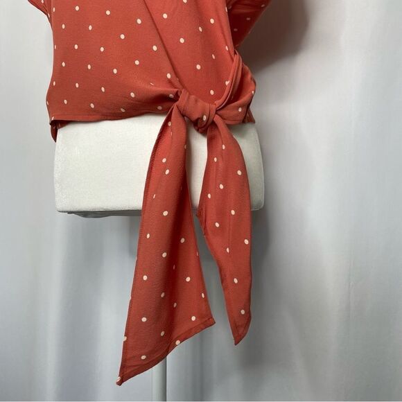 Madewell Wrap polka dot Top size Small - Picture 3 of 9